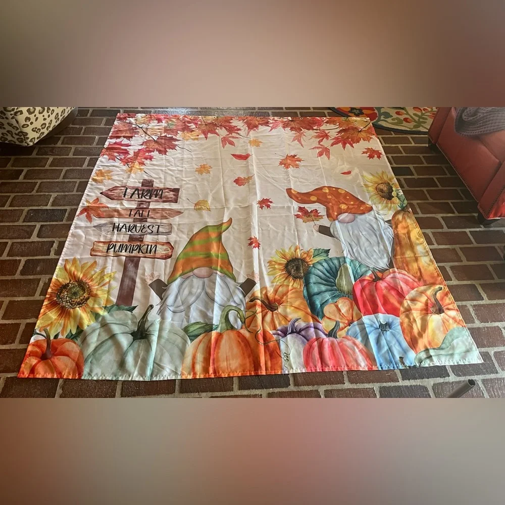 Fall & Gnome Themed Shower Curtain